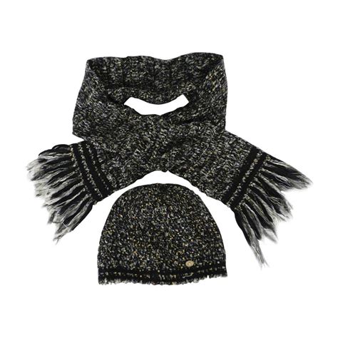 chanel scarf and hat set|authentic chanel scarf.